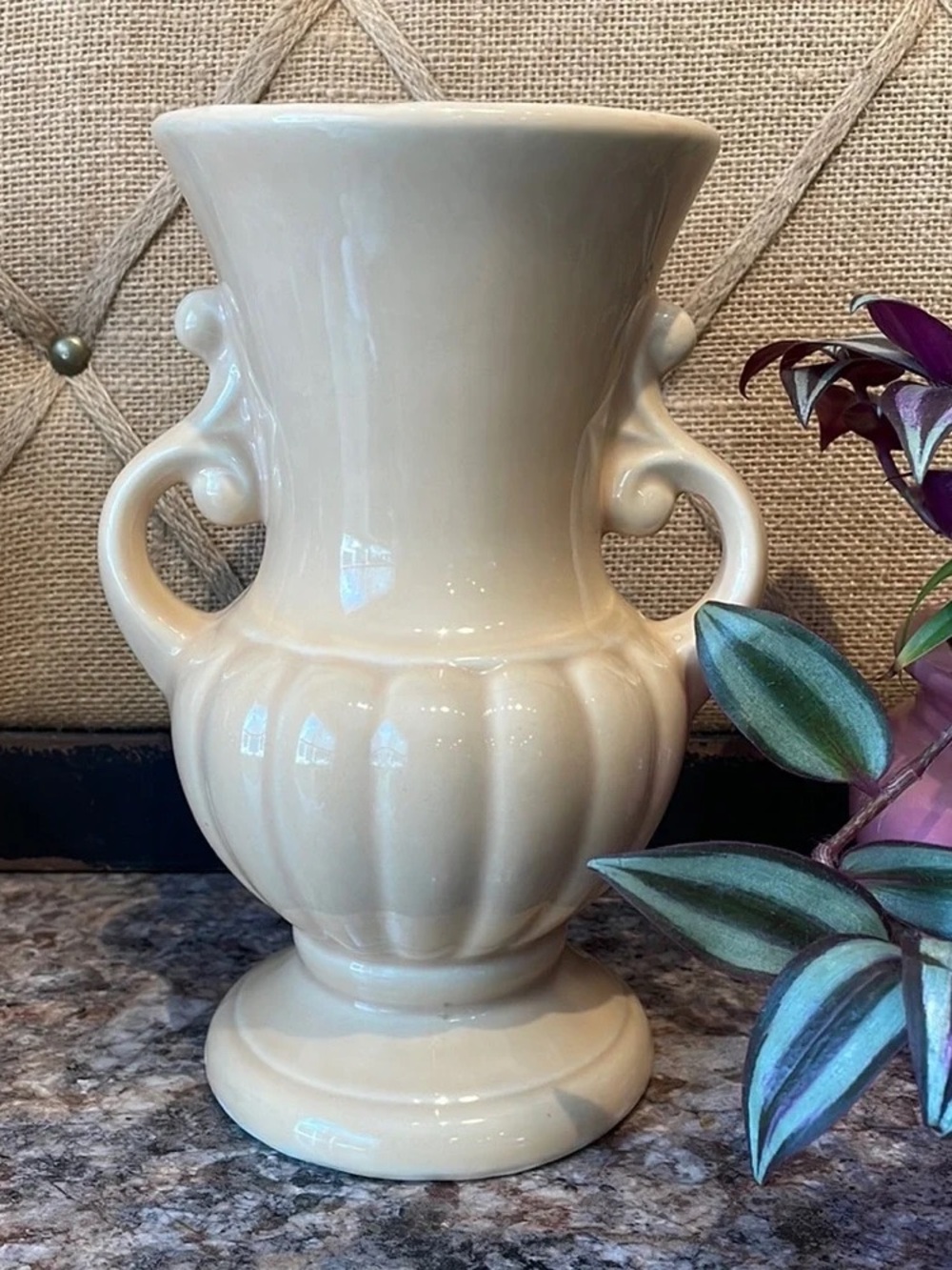 Cream Ceramic Decorative Urn Vase - Classic Home Accents